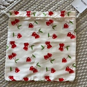 New Forever 21 Cherry Silk Lingerie Bag